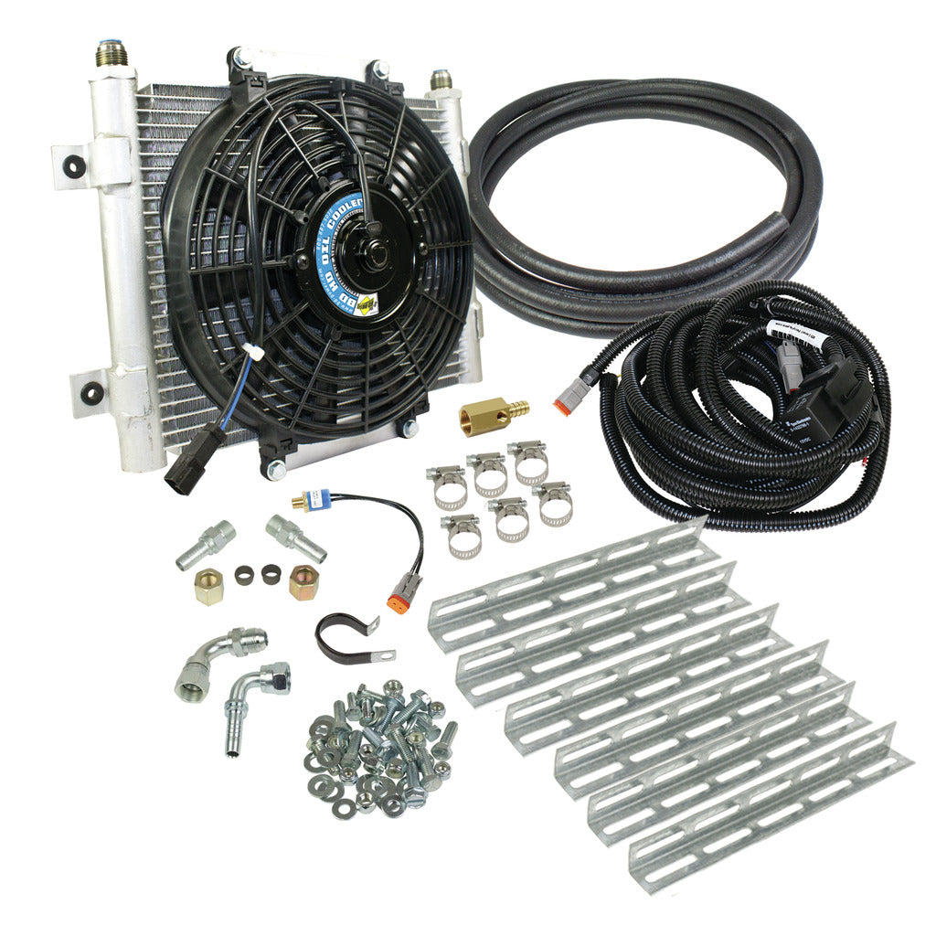 BD Xtrude Transmission Cooler with Fan - Complete Kit 1/2in Lines
