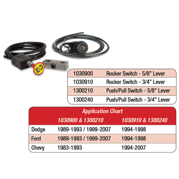 Rocker Switch Kit Exhaust Brake - 5/8 Manual Lever