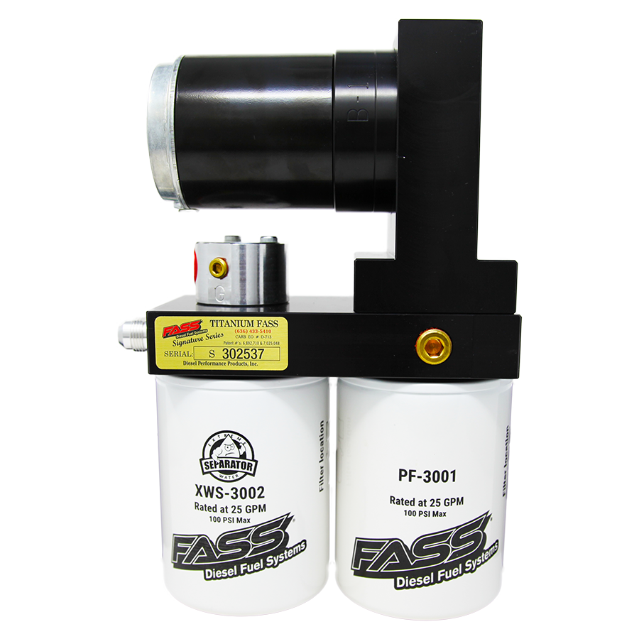 Titanium Signature Series Diesel Fuel Pump 100GPH 1992-2000 GM 6.5L Turbo Diesel FASS with high-performance filtration.